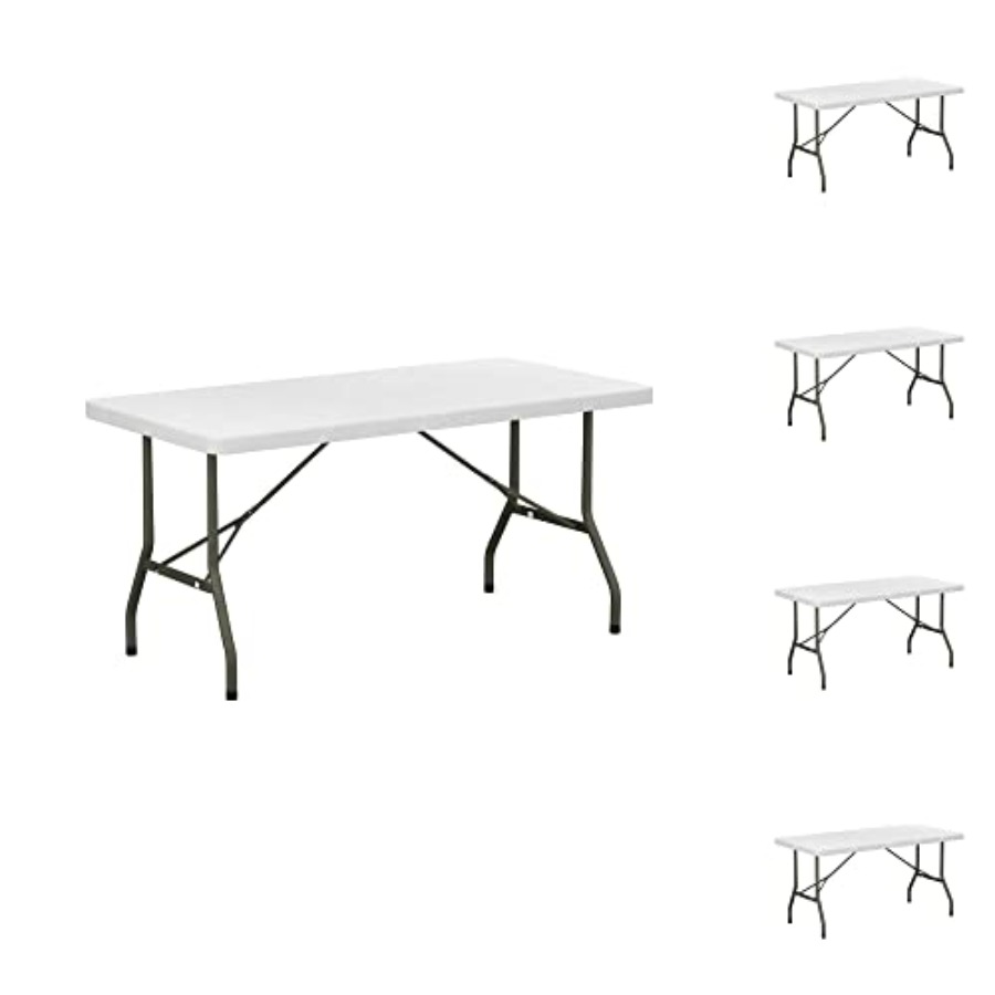 Folding Picnic Table - 5-Pack 30 x 60 White Plastic