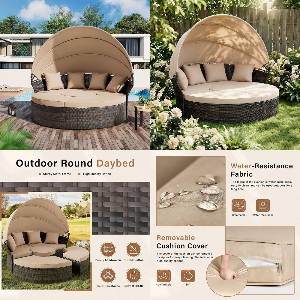 Outdoor Furniture Set With Fire Pit - Patio 8 Pieces Outdoor Patio Furniture
