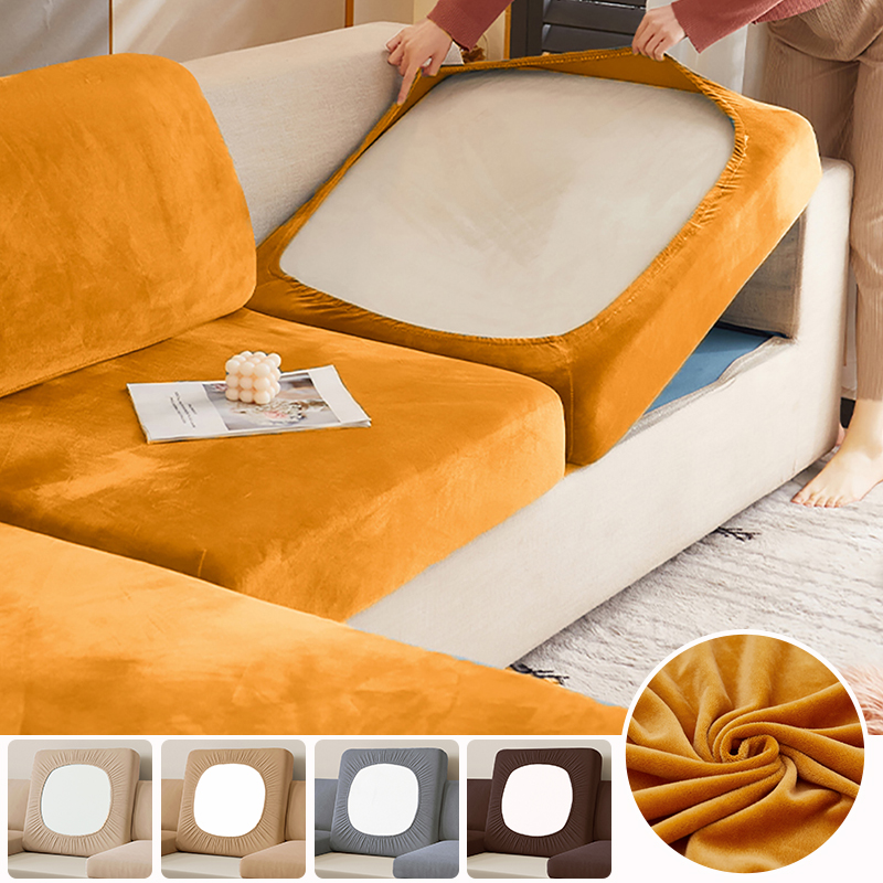 Outdoor Furniture Varnish - Elastic Velvet Sofa Seat Cushion Cover
