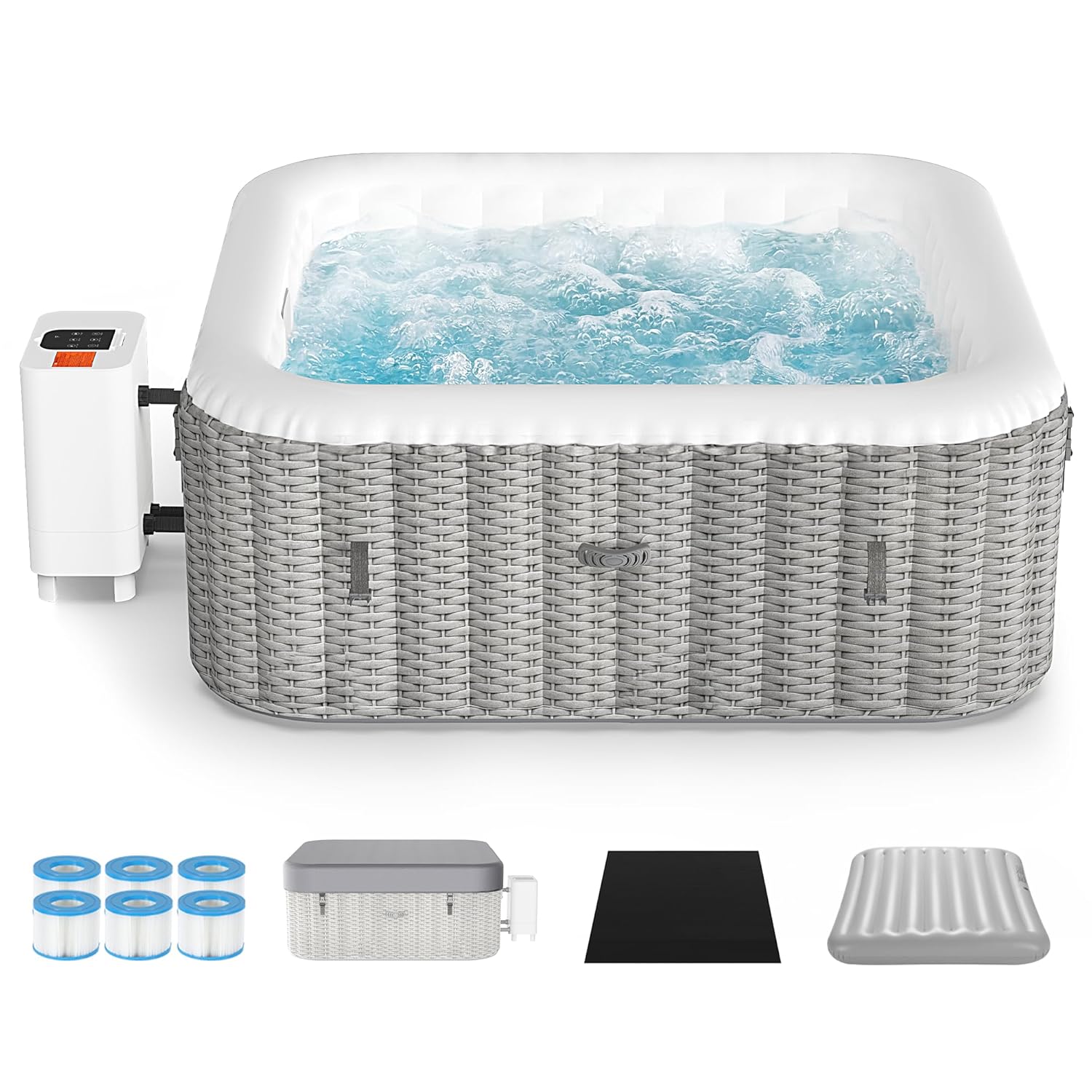Inflatable Hot Tub - Inflatable Hot Tub for 4-6 Person,