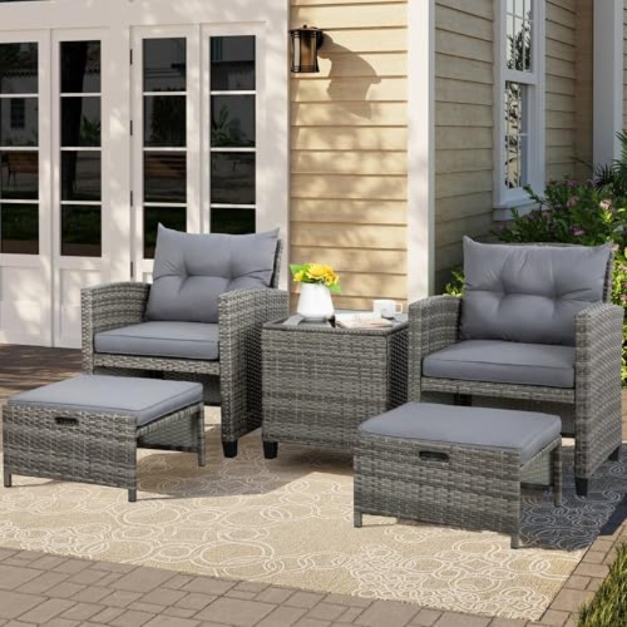 Outdoor Furniture Lounge Set - 5 Piece Patio Furniture Set for