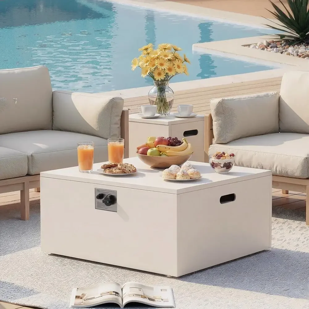 Half-Moon Curved 8-Piece Patio - Outdoor Furniture Set With Fire Pit 리뷰 및 가격