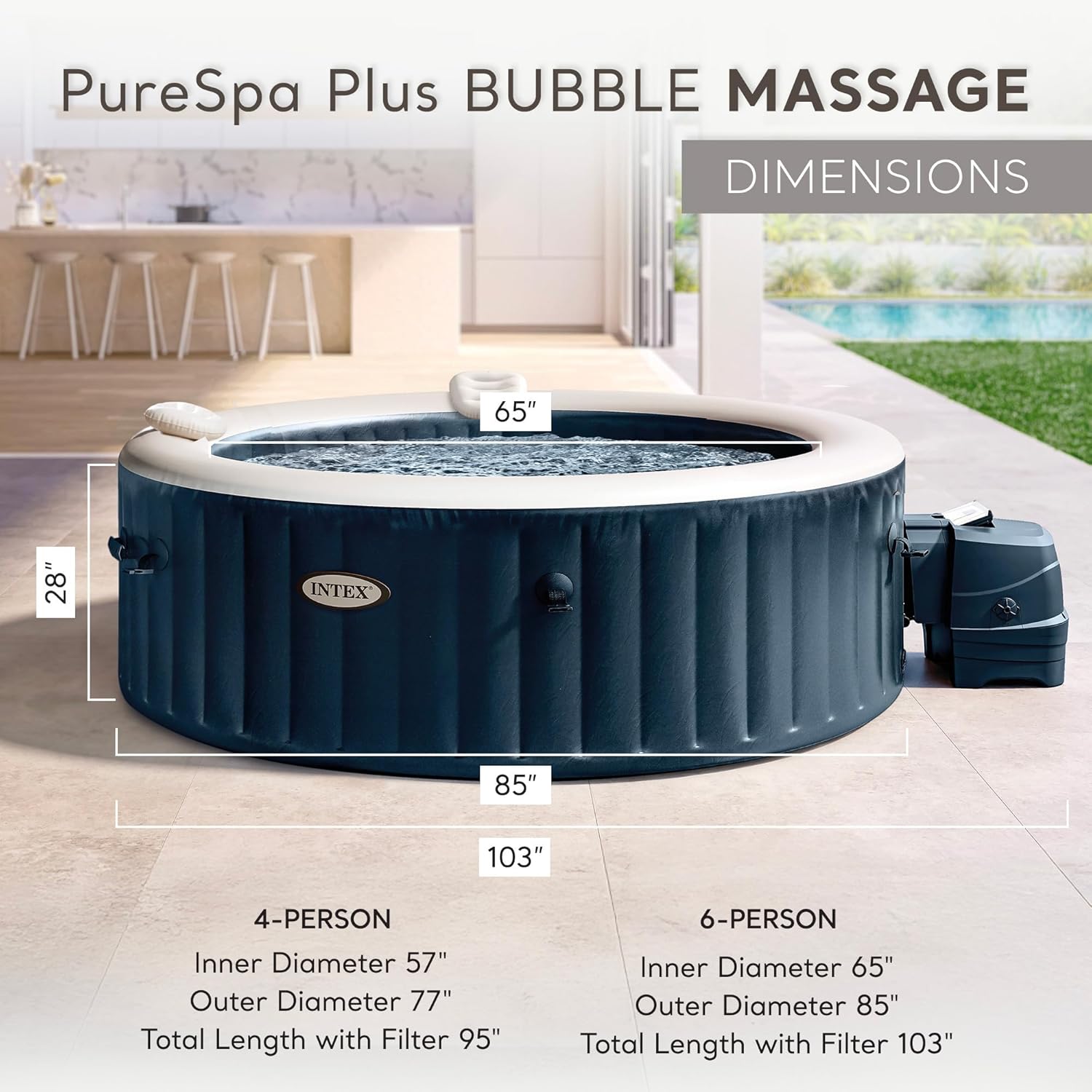 PureSpa Plus 6 Person Round In - Inflatable Hot Tub 리뷰 및 가격