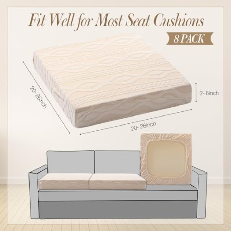 8Pcs Stretch Patio Cushion Cov - Outdoor Furniture Sofa 리뷰 및 가격