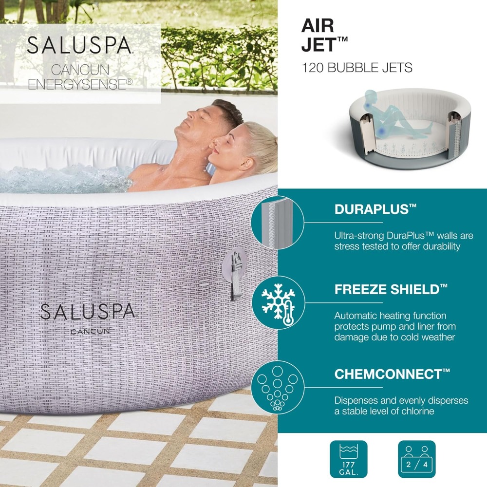 SaluSpa Cancun 2-4 Person Infl - Inflatable Hot Tub 리뷰 및 가격