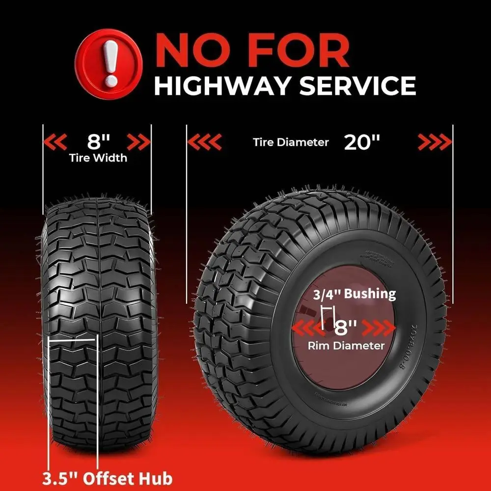 20x8 Lawn Mower Tires with Rim - Outdoor Furniture In Store 리뷰 및 가격