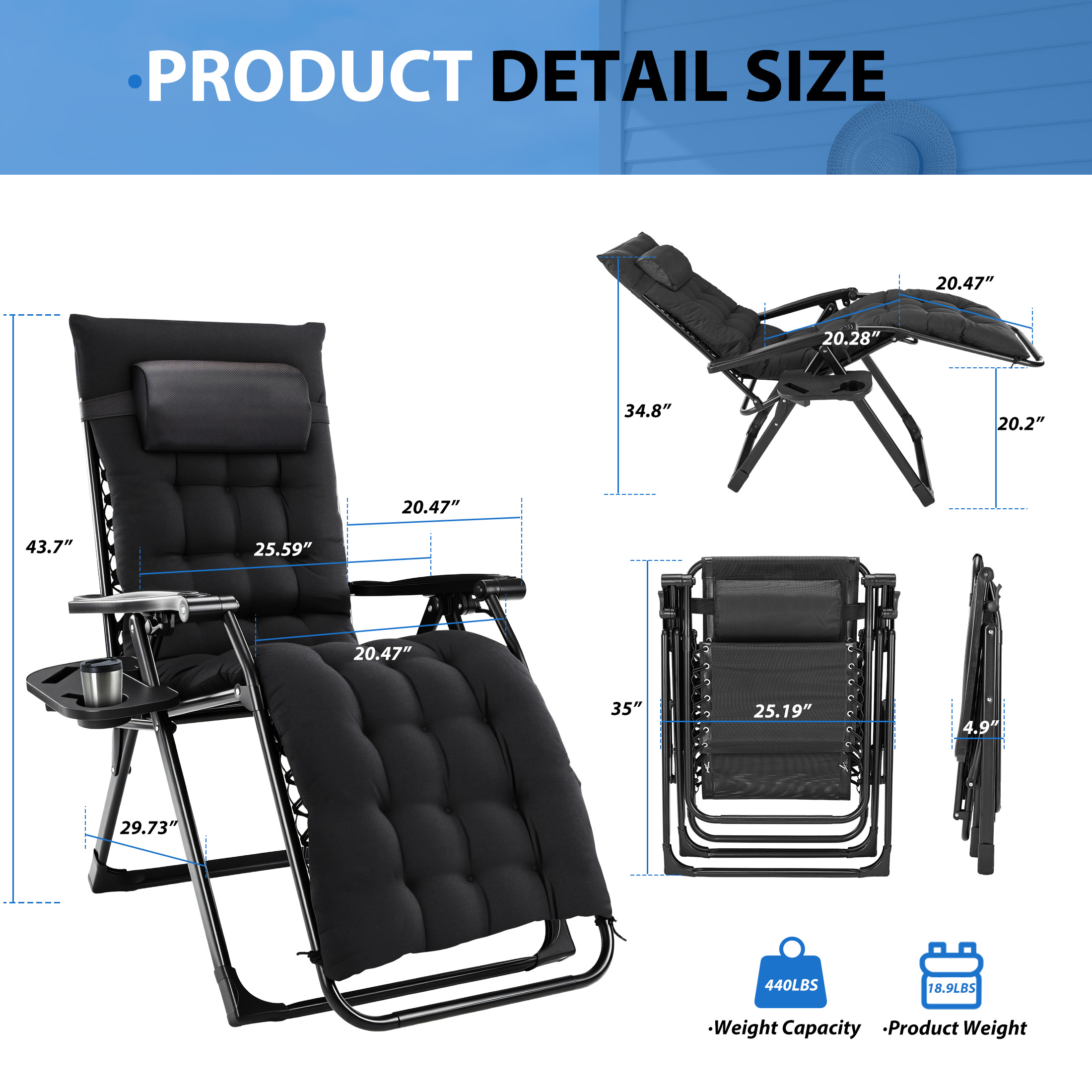 MCQ Zero Gravity Cushioned Lou - Outdoor Furniture Lounge Set 리뷰 및 가격