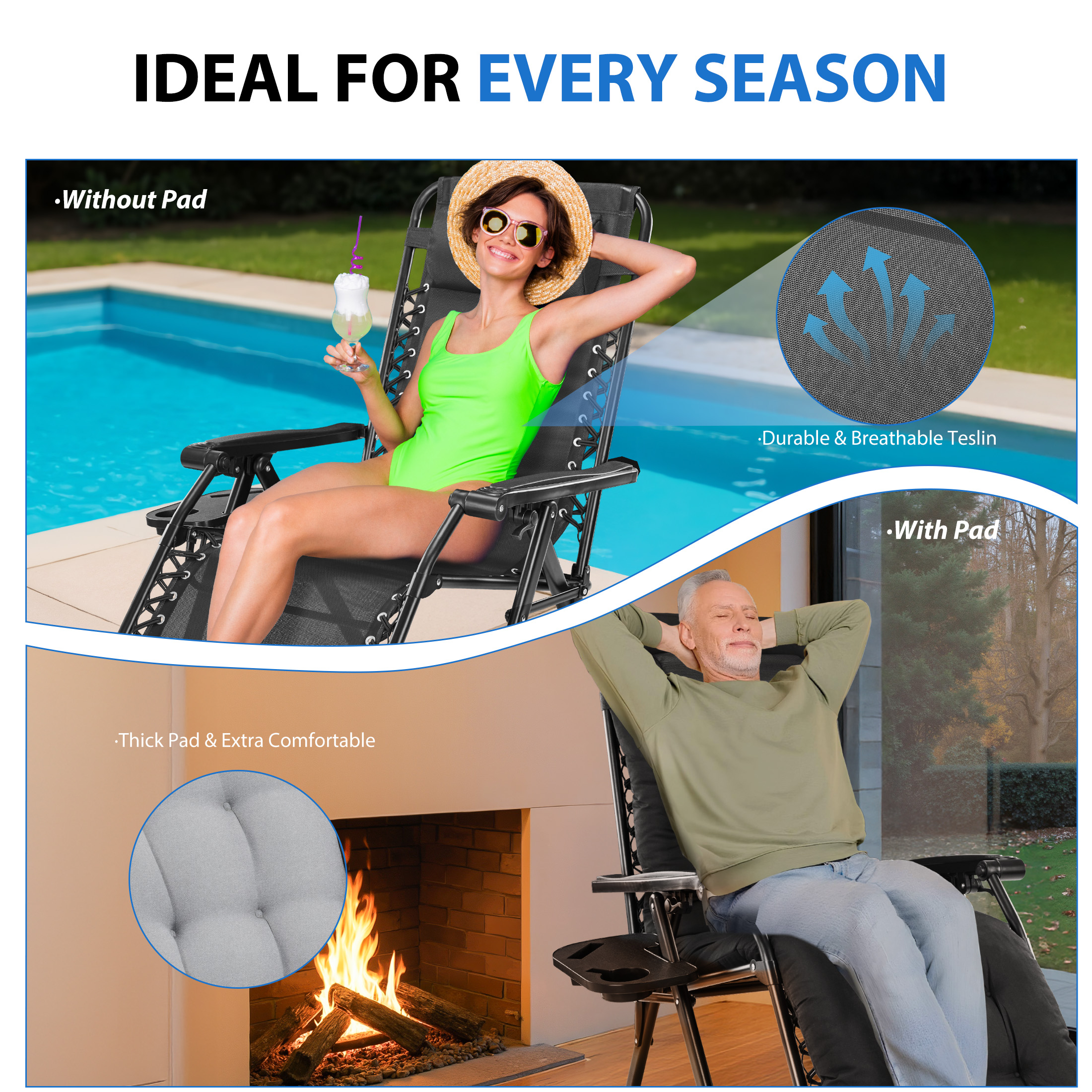 MCQ Zero Gravity Cushioned Lou - Outdoor Furniture Lounge Set 리뷰 및 가격