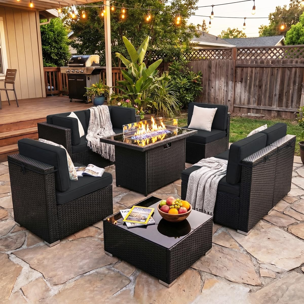 8 Pieces Patio Furniture Set w - Outdoor Furniture Cafe 리뷰 및 가격