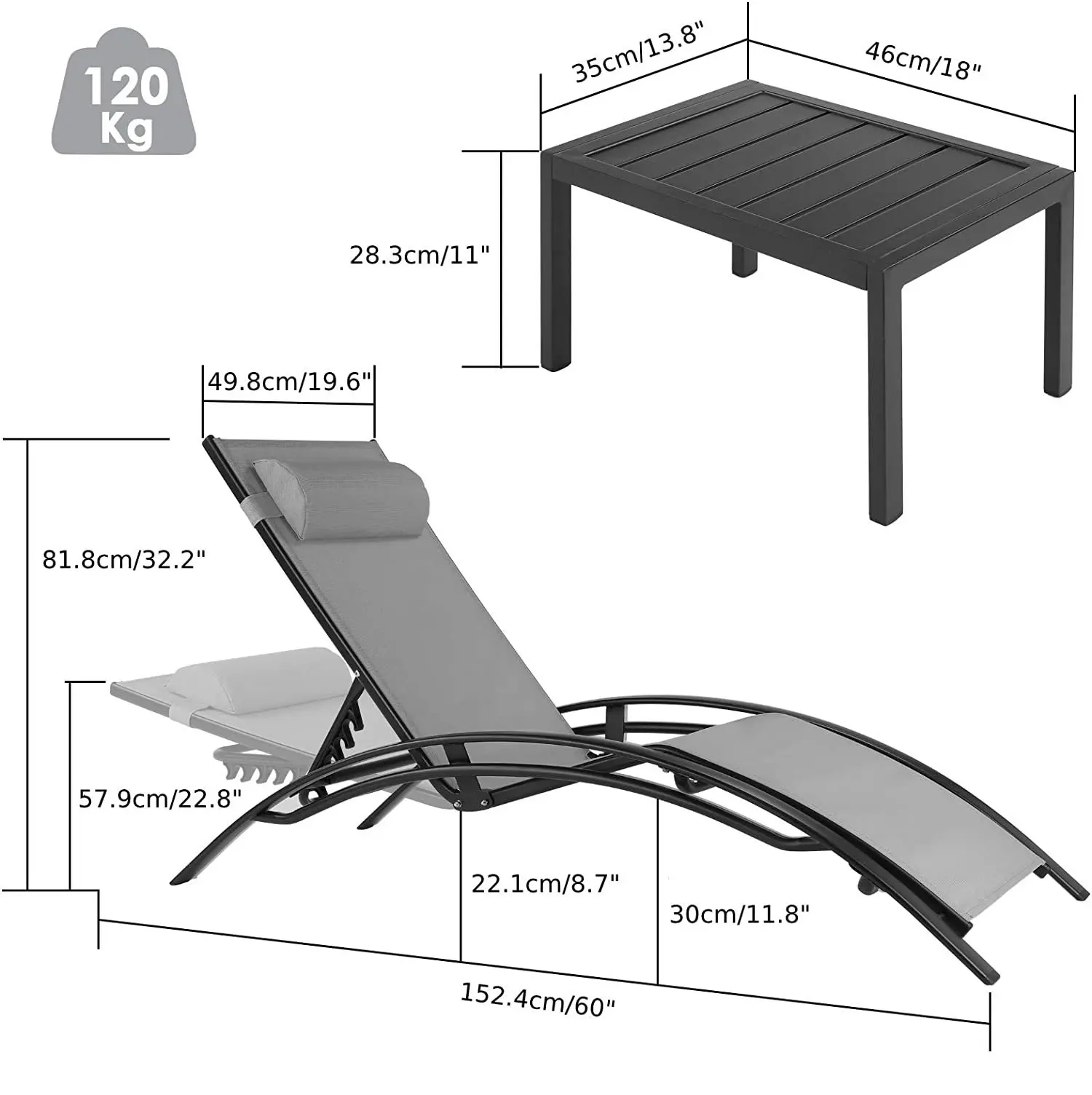 Aluminum Lounge Chair for Outs - Folding Picnic Table 리뷰 및 가격
