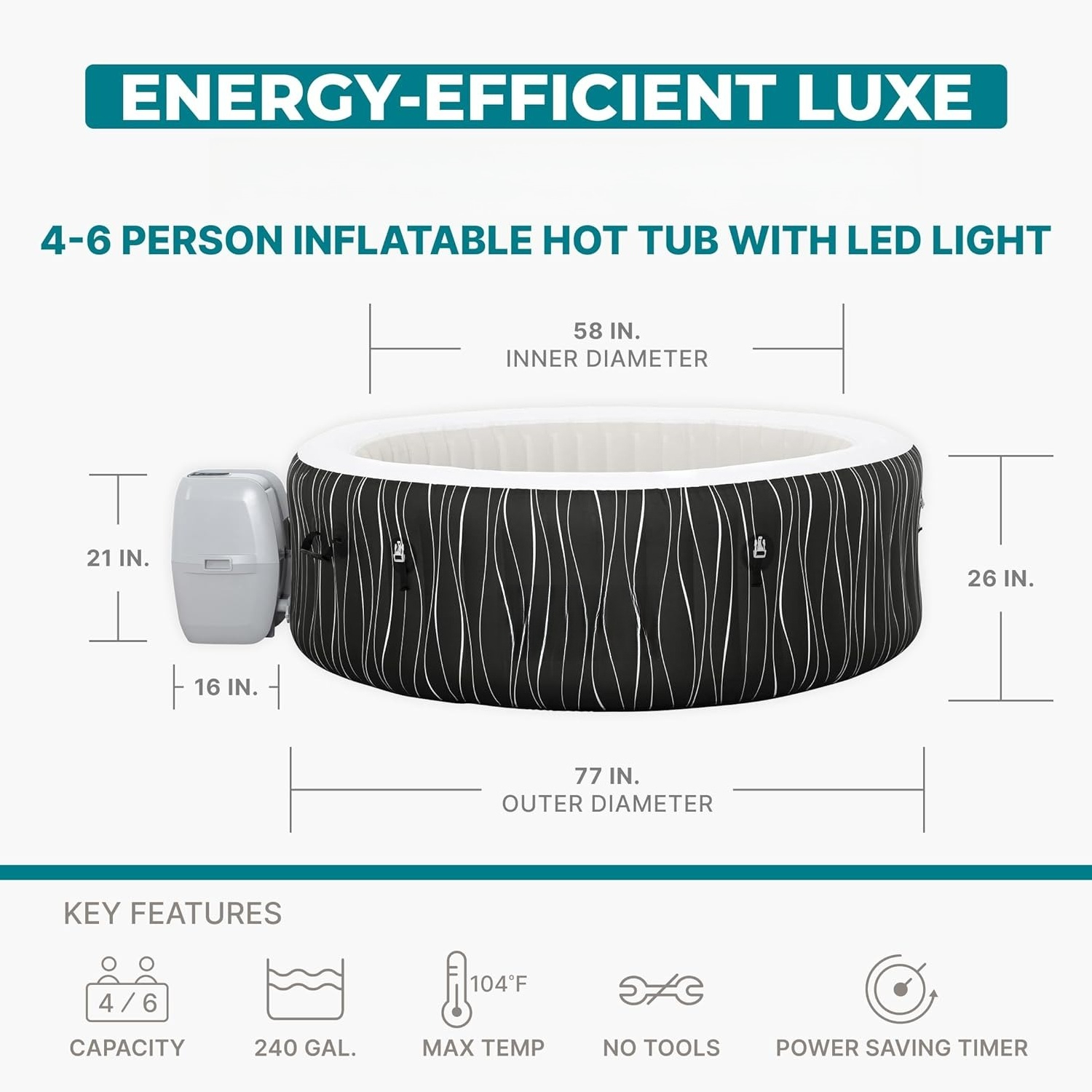 4-6 Person Round Inflatable Ho - Inflatable Hot Tub 리뷰 및 가격