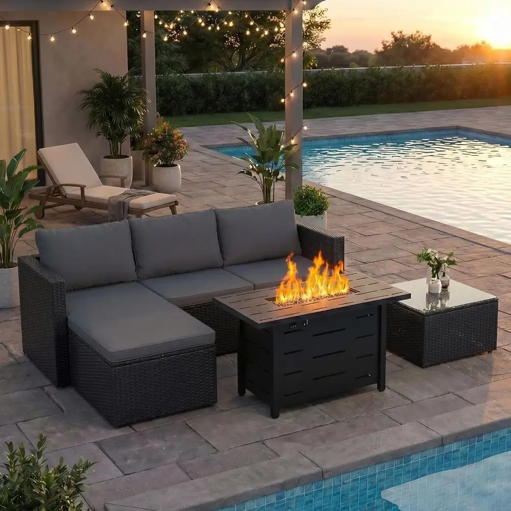 4-Piece Outdoor Patio Furnitur - Outdoor Furniture Set With Fire Pit 리뷰 및 가격