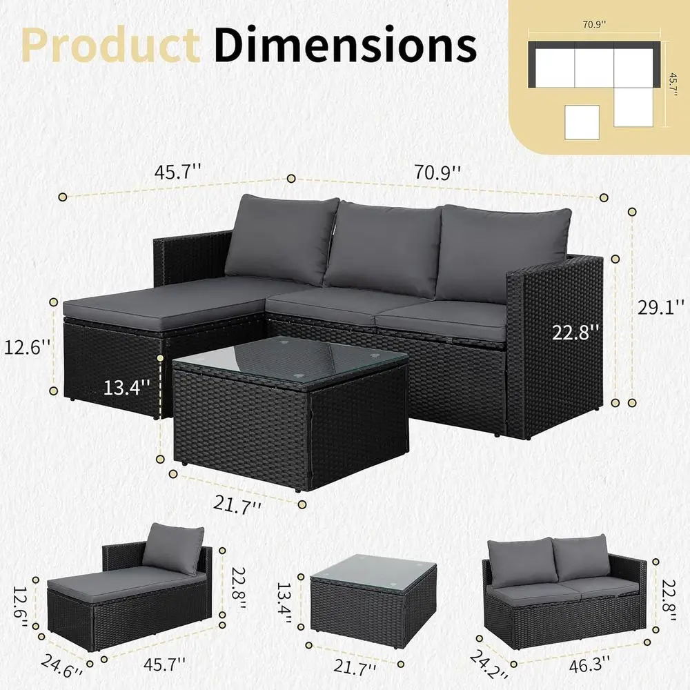 4-Piece Outdoor Patio Furnitur - Outdoor Furniture Set With Fire Pit 리뷰 및 가격