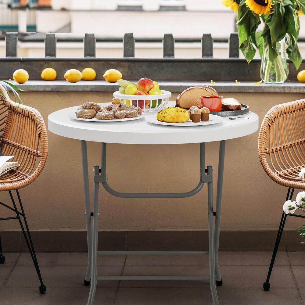 Portable 32 White Plastic Roun - Outdoor Furniture Cafe 리뷰 및 가격