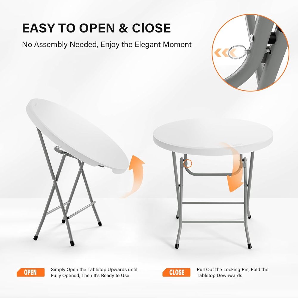 Portable 32 White Plastic Roun - Outdoor Furniture Cafe 리뷰 및 가격