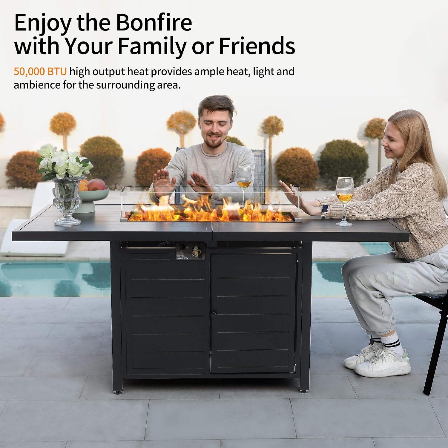 7 Pieces Patio Furniture Set w - Outdoor Furniture Set With Fire Pit 리뷰 및 가격