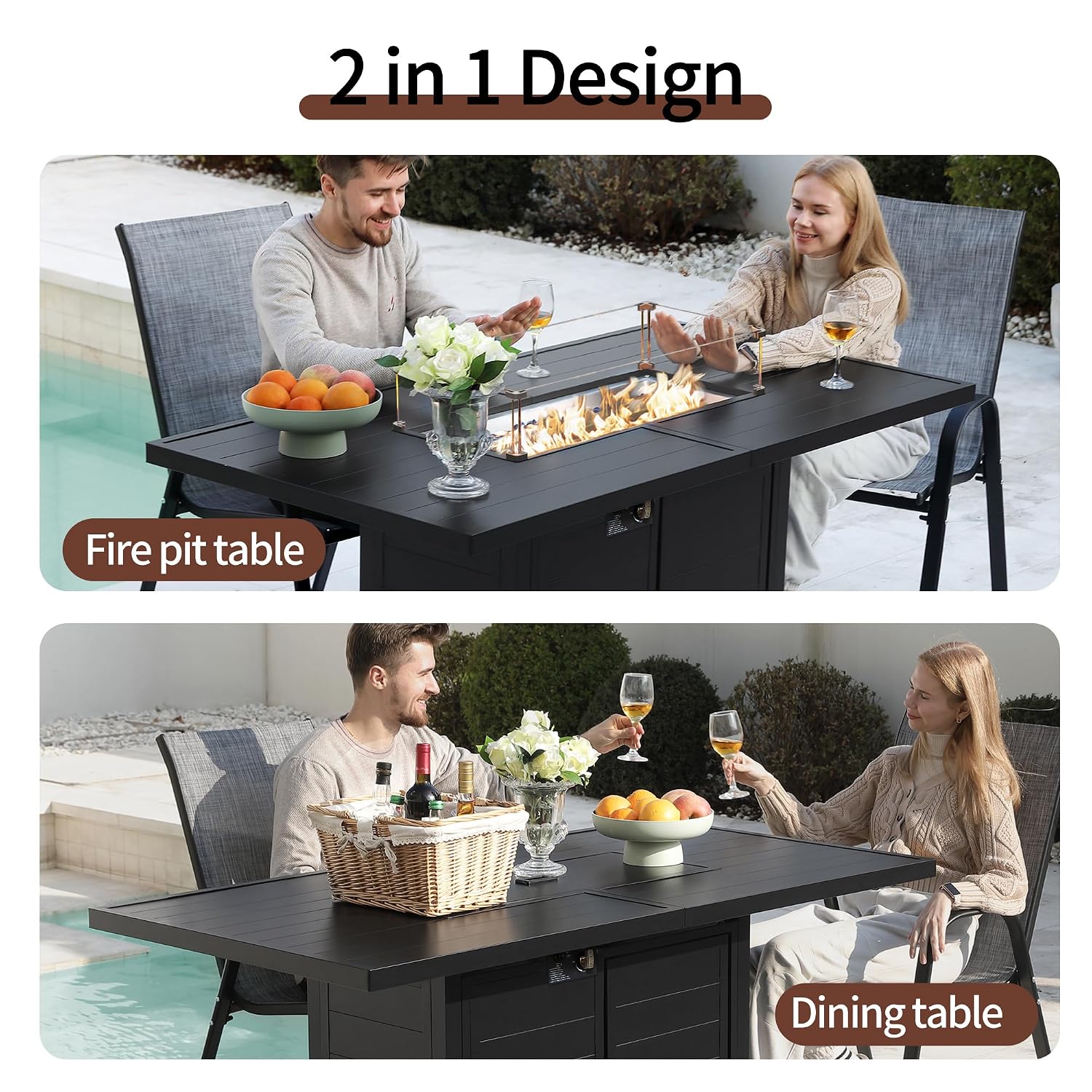 7 Pieces Patio Furniture Set w - Outdoor Furniture Set With Fire Pit 리뷰 및 가격