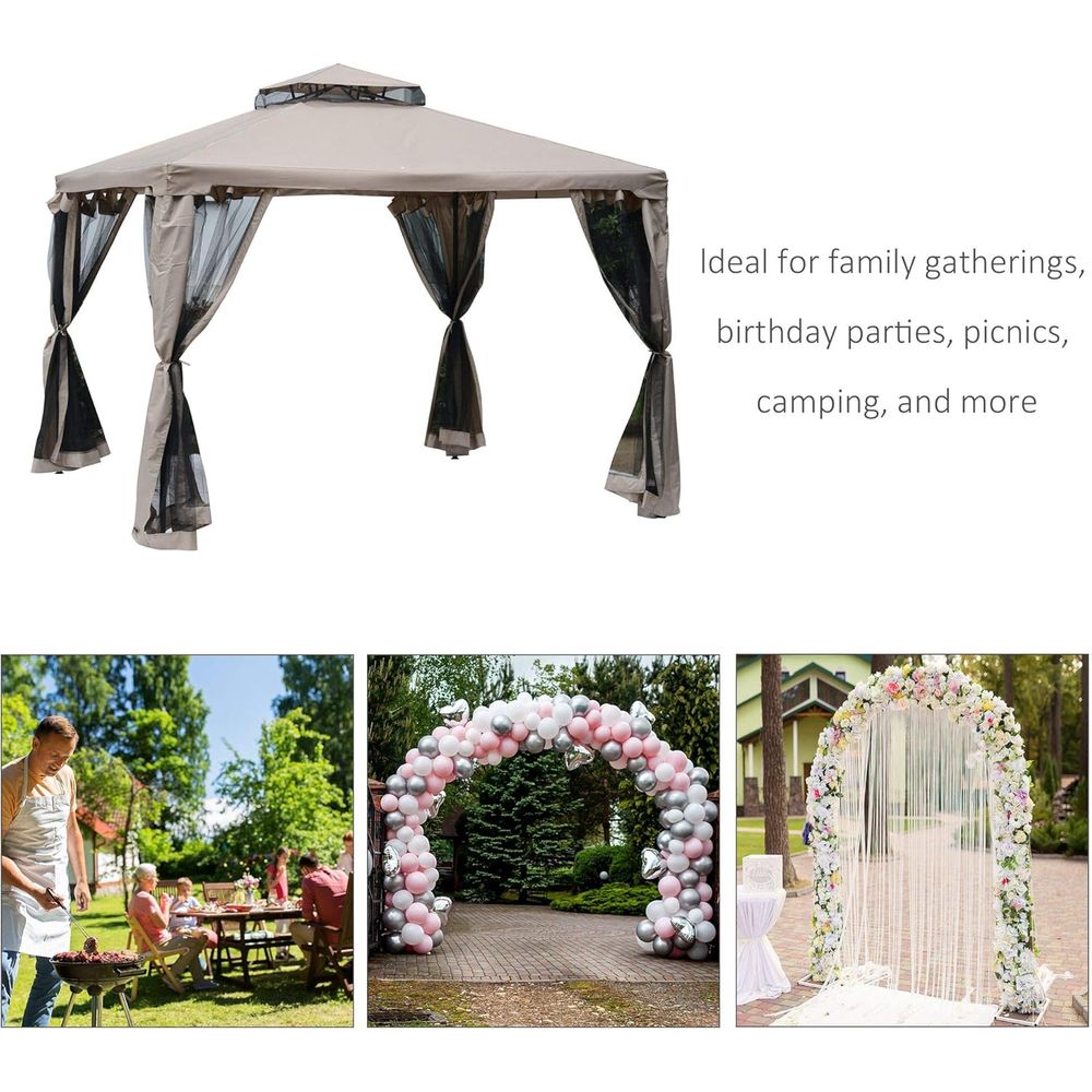 9.6' x 9.6' Patio Gazebo, Outd - Outdoor Furniture Sofa 리뷰 및 가격