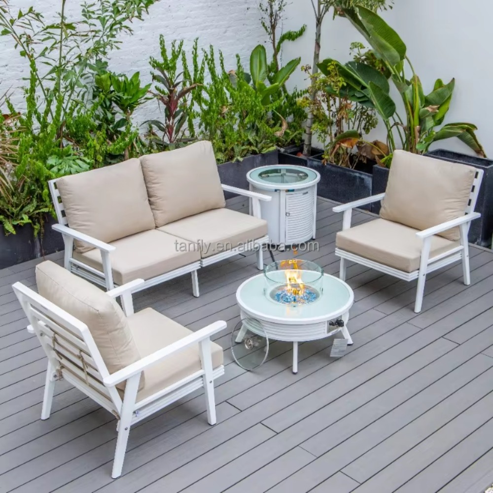 Villa Hotel Outdoor Furniture  - Outdoor Furniture Set With Fire Pit 리뷰 및 가격