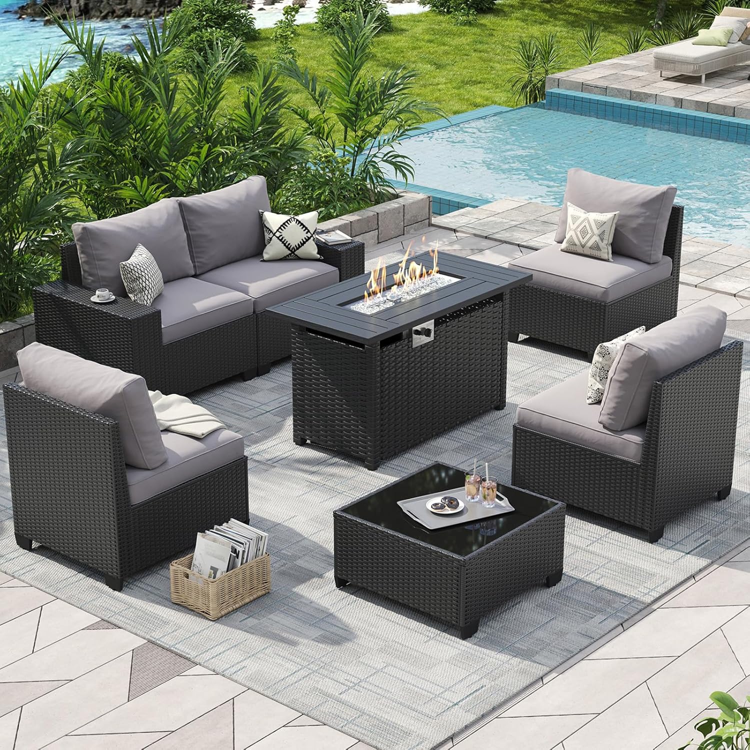Outdoor Patio Furniture Set wi - Outdoor Furniture Set With Fire Pit 리뷰 및 가격