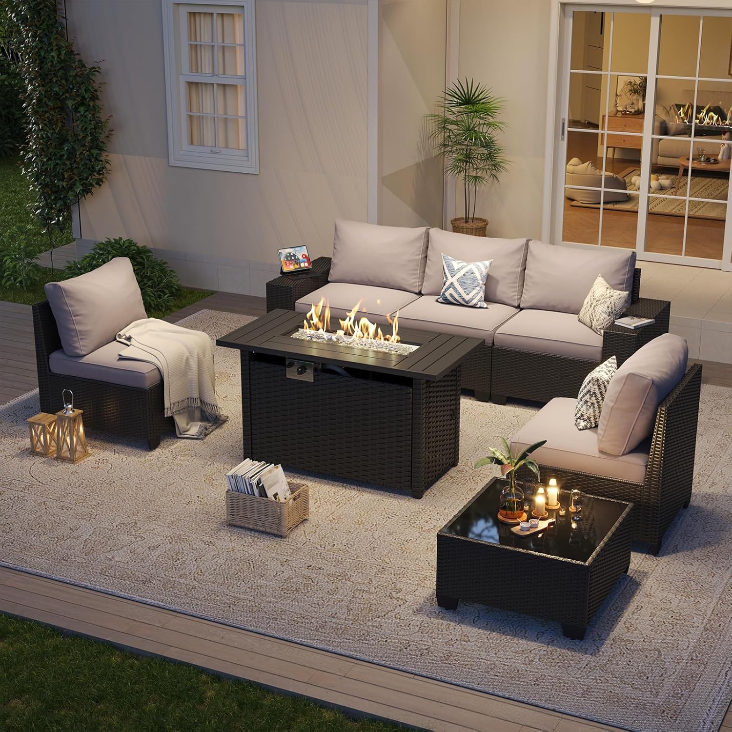 Outdoor Patio Furniture Set wi - Outdoor Furniture Set With Fire Pit 리뷰 및 가격