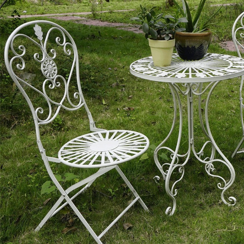 French Vintage Iron Table and  - Outdoor Furniture Cafe 리뷰 및 가격