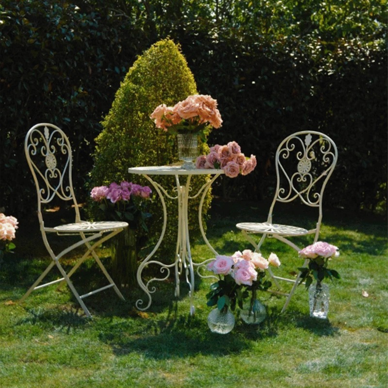 French Vintage Iron Table and  - Outdoor Furniture Cafe 리뷰 및 가격