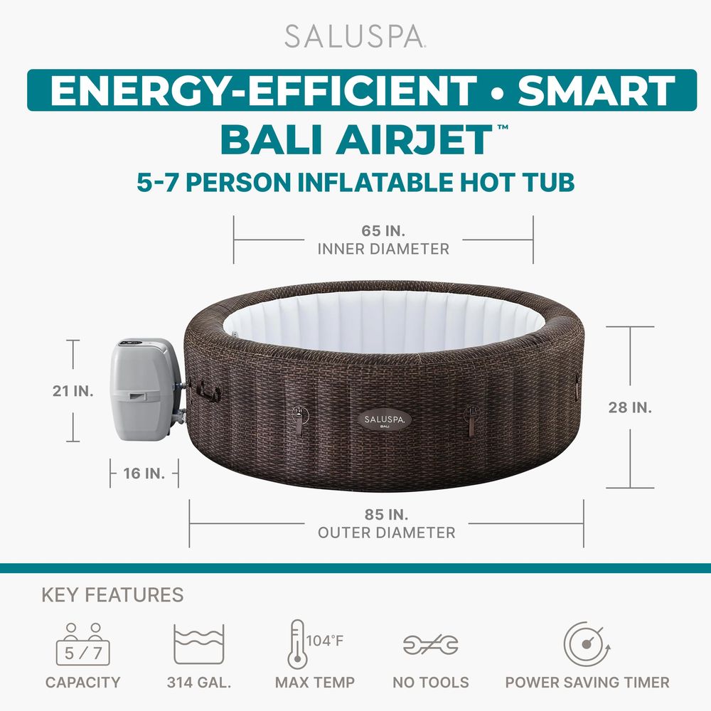 SaluSpa Bali 5 to 7 Person Inf - Inflatable Hot Tub 리뷰 및 가격