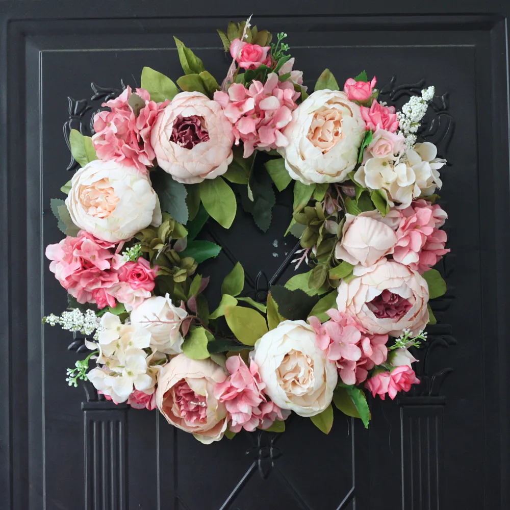 Artificial Peony Wreath Garlan - Outdoor Furniture Cafe 리뷰 및 가격