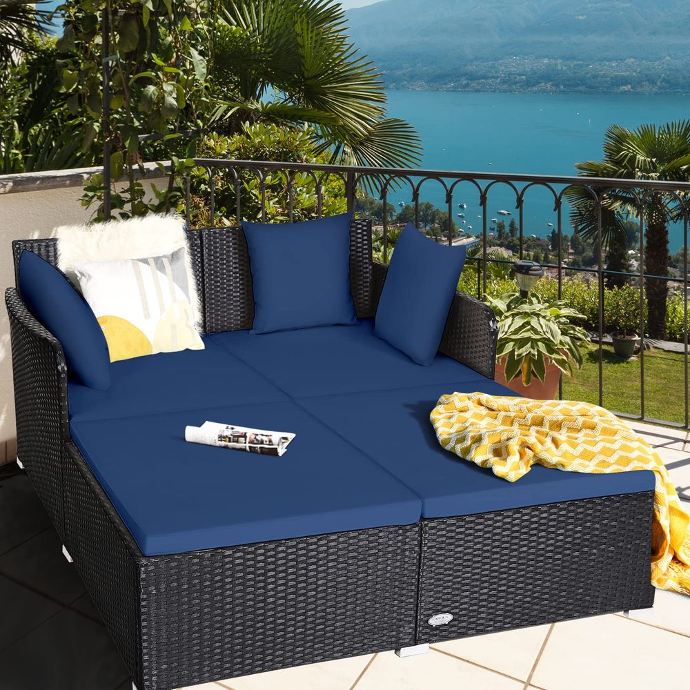 Outdoor Patio Rattan Daybed, S - Outdoor Furniture Sofa 리뷰 및 가격
