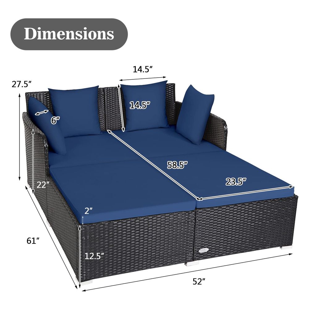 Outdoor Patio Rattan Daybed, S - Outdoor Furniture Sofa 리뷰 및 가격