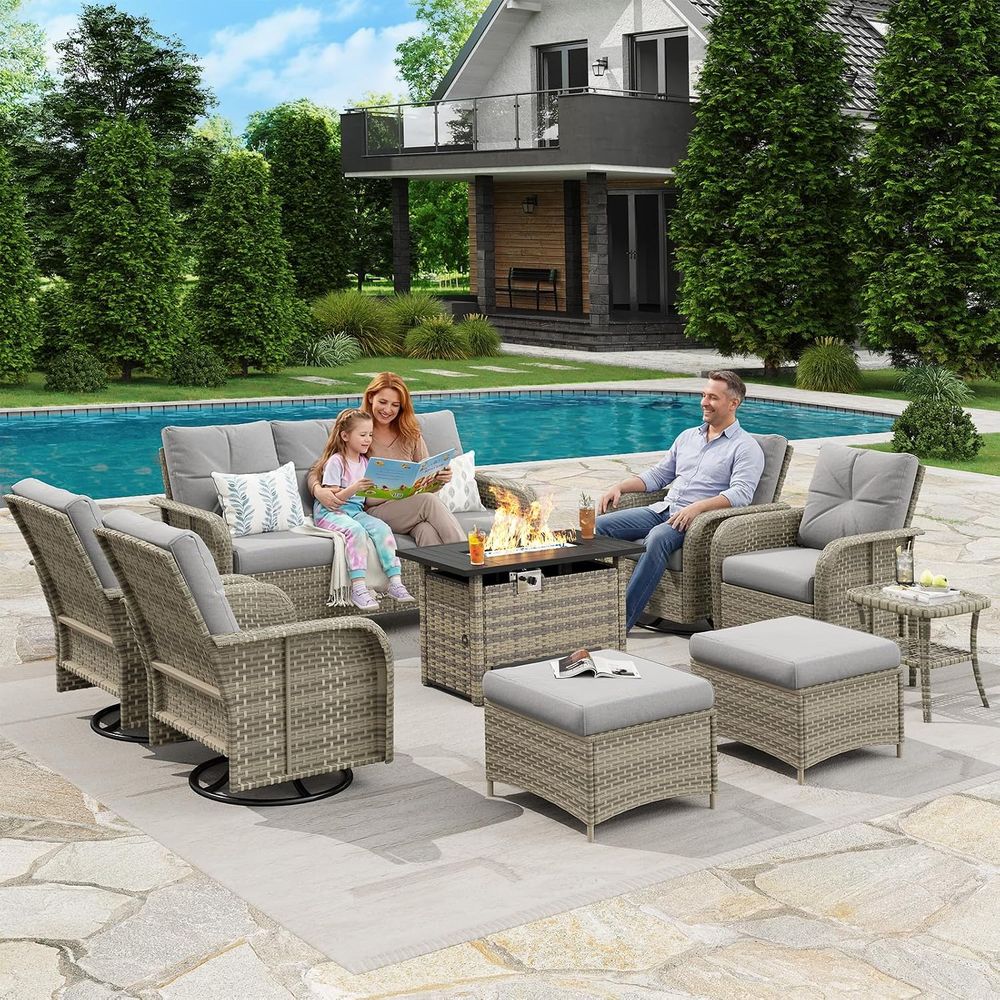 12-Piece Outdoor Patio Furnitu - Outdoor Furniture Set With Fire Pit 리뷰 및 가격