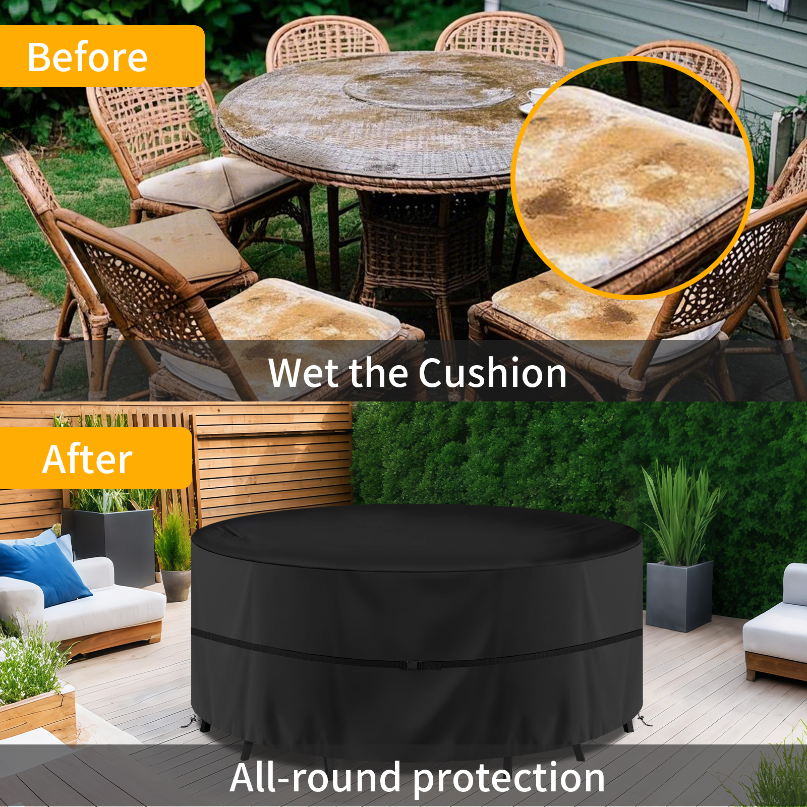 Round Waterproof Garden Furnit - Outdoor Furniture Varnish 리뷰 및 가격