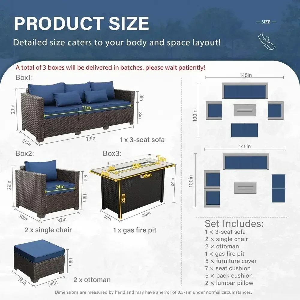 6-Piece Outdoor Patio Furnitur - Outdoor Furniture Set With Fire Pit 리뷰 및 가격