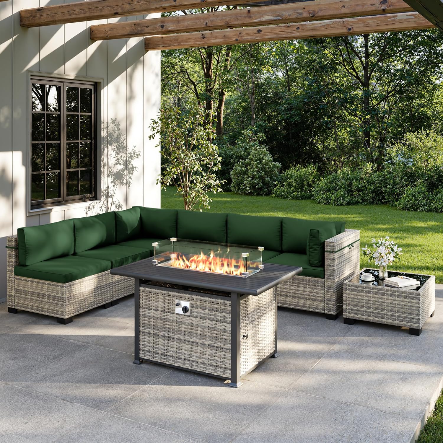 8-Piece Outdoor Patio Furnitur - Outdoor Furniture Set With Fire Pit 리뷰 및 가격
