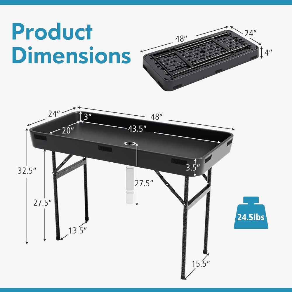 4 Foot Ice Cooler Table, Foldi - Folding Picnic Table 리뷰 및 가격