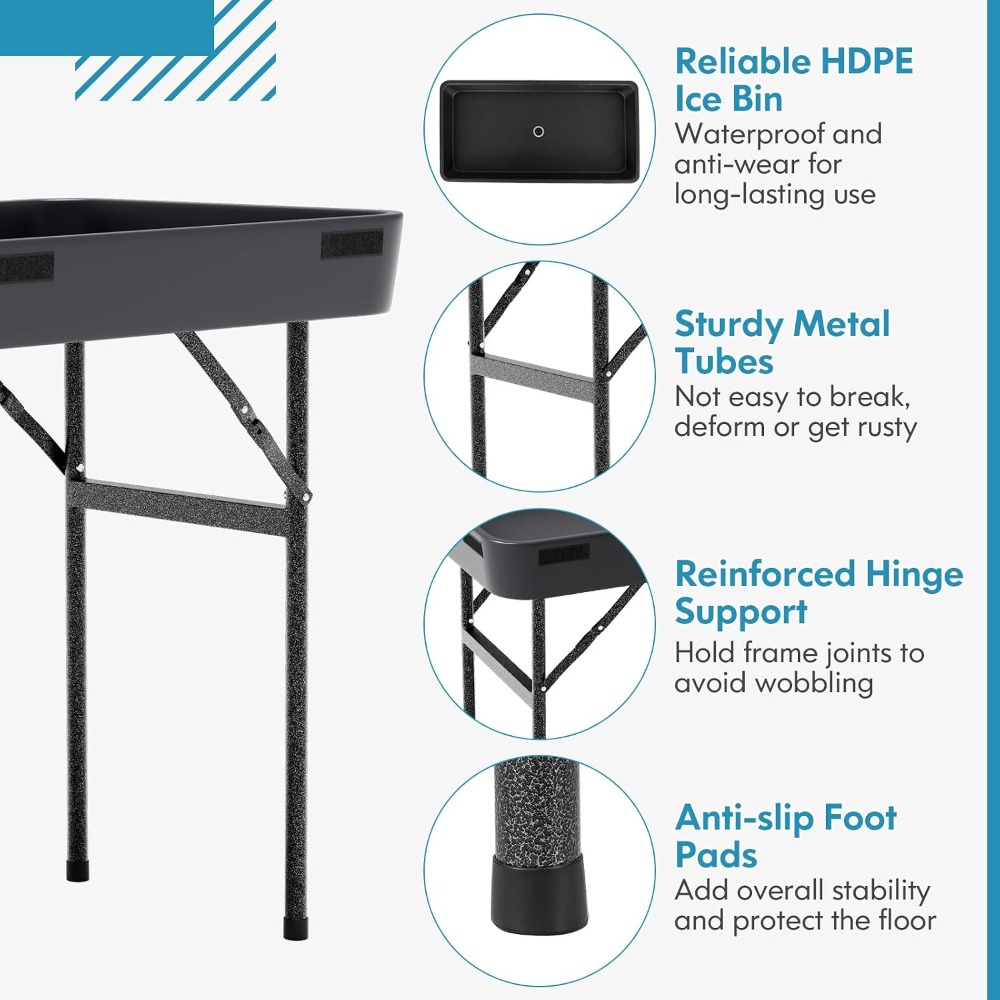 4 Foot Ice Cooler Table, Foldi - Folding Picnic Table 리뷰 및 가격