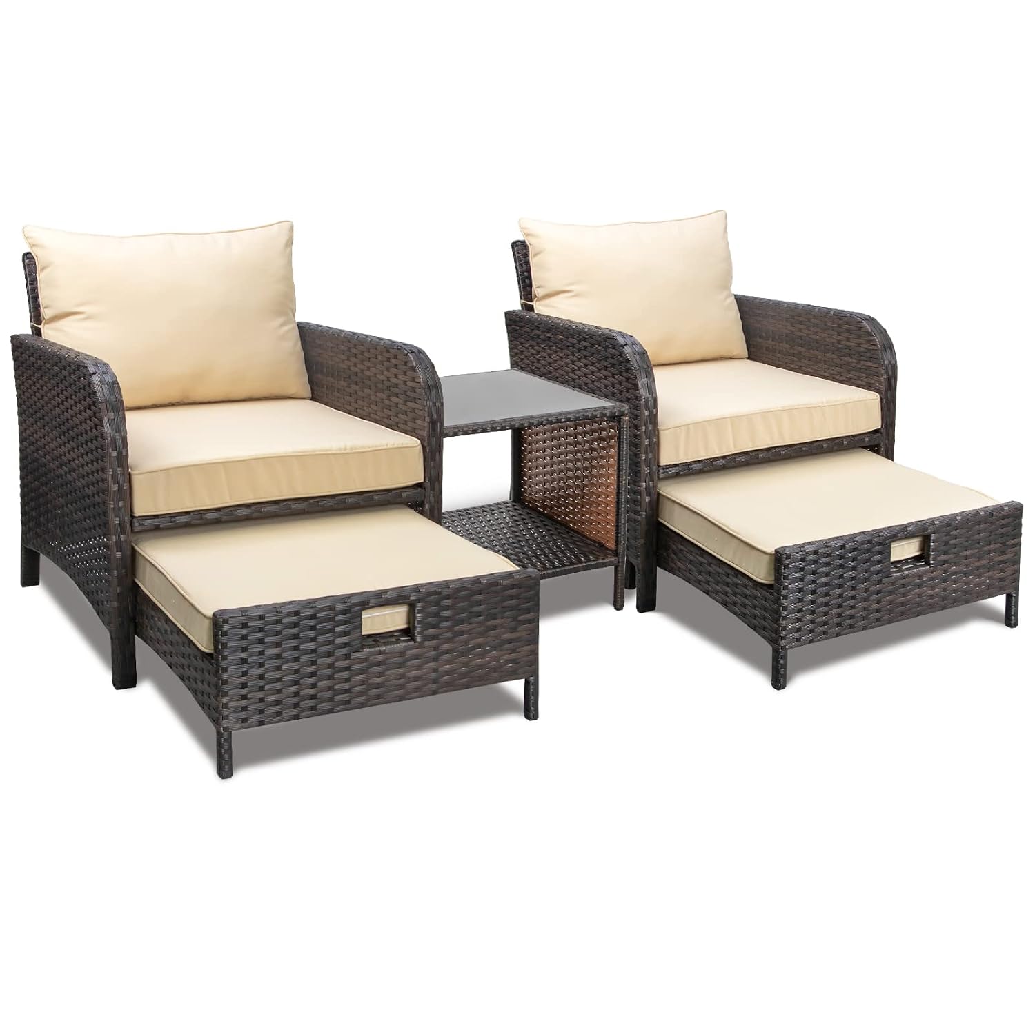 5 Piece PE Wicker Rattan Balco - Outdoor Furniture Lounge Set 리뷰 및 가격