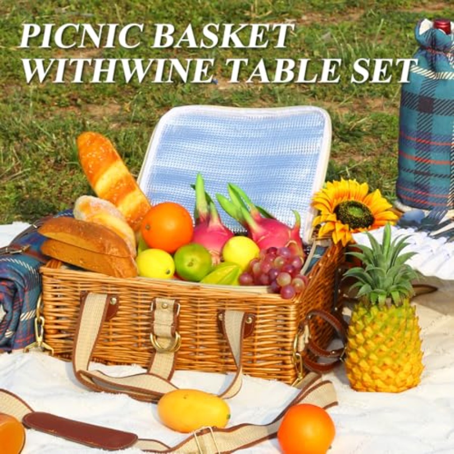 Picnic Basket for 4 with Foldi - Folding Picnic Table 리뷰 및 가격