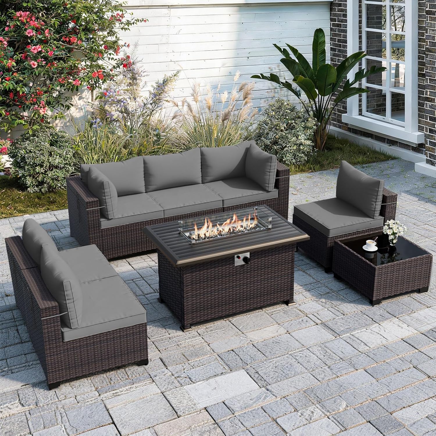 Patio Furniture Set with Fire  - Outdoor Furniture Set With Fire Pit 리뷰 및 가격