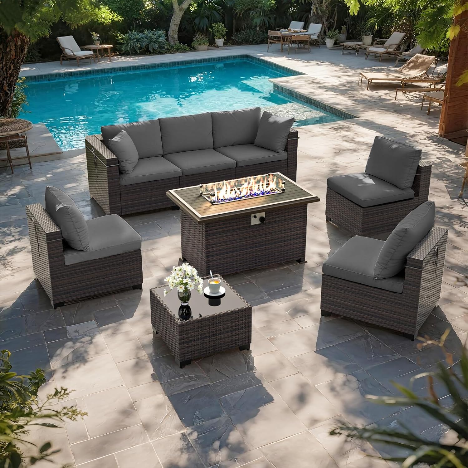 Patio Furniture Set with Fire  - Outdoor Furniture Set With Fire Pit 리뷰 및 가격